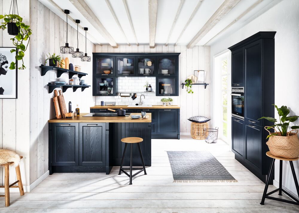 Navy Shaker Modern Country Kitchen | Lead Wolf, Gotham