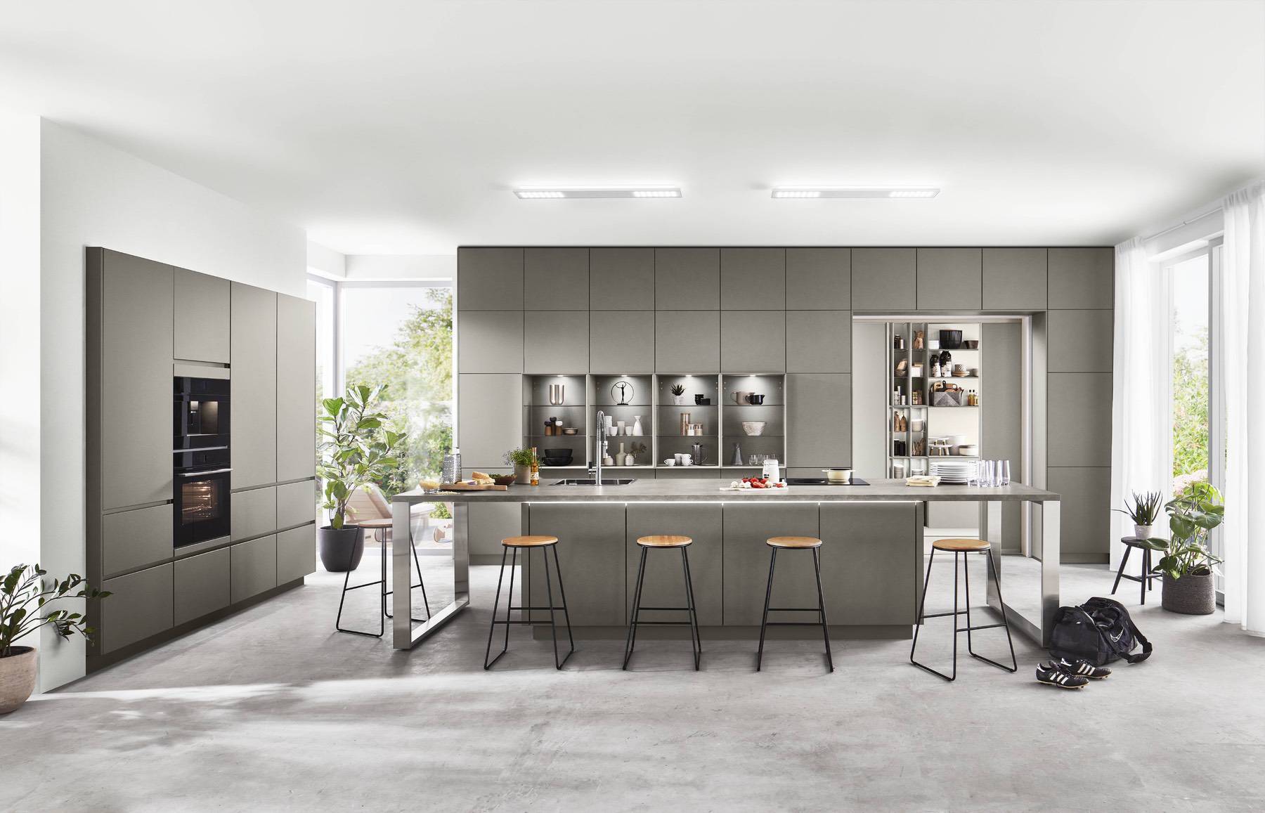 Nobilia Matt Grey Kitchen With Island 1 | Lead Wolf, Gotham