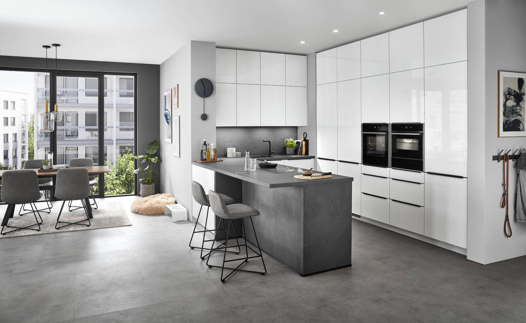 Nobilia Light Grey Gloss Kitchen | Lead Wolf, Gotham