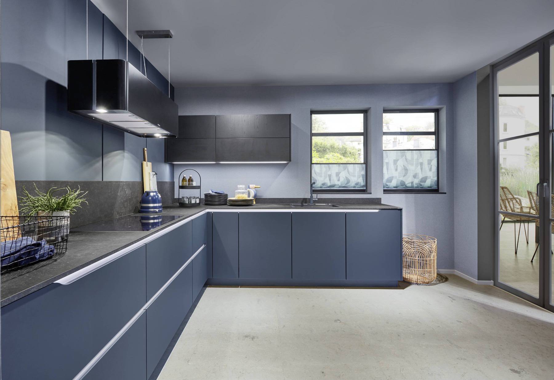 Nobilia Vibrant Blue Kitchen L Shape | Lead Wolf, Gotham