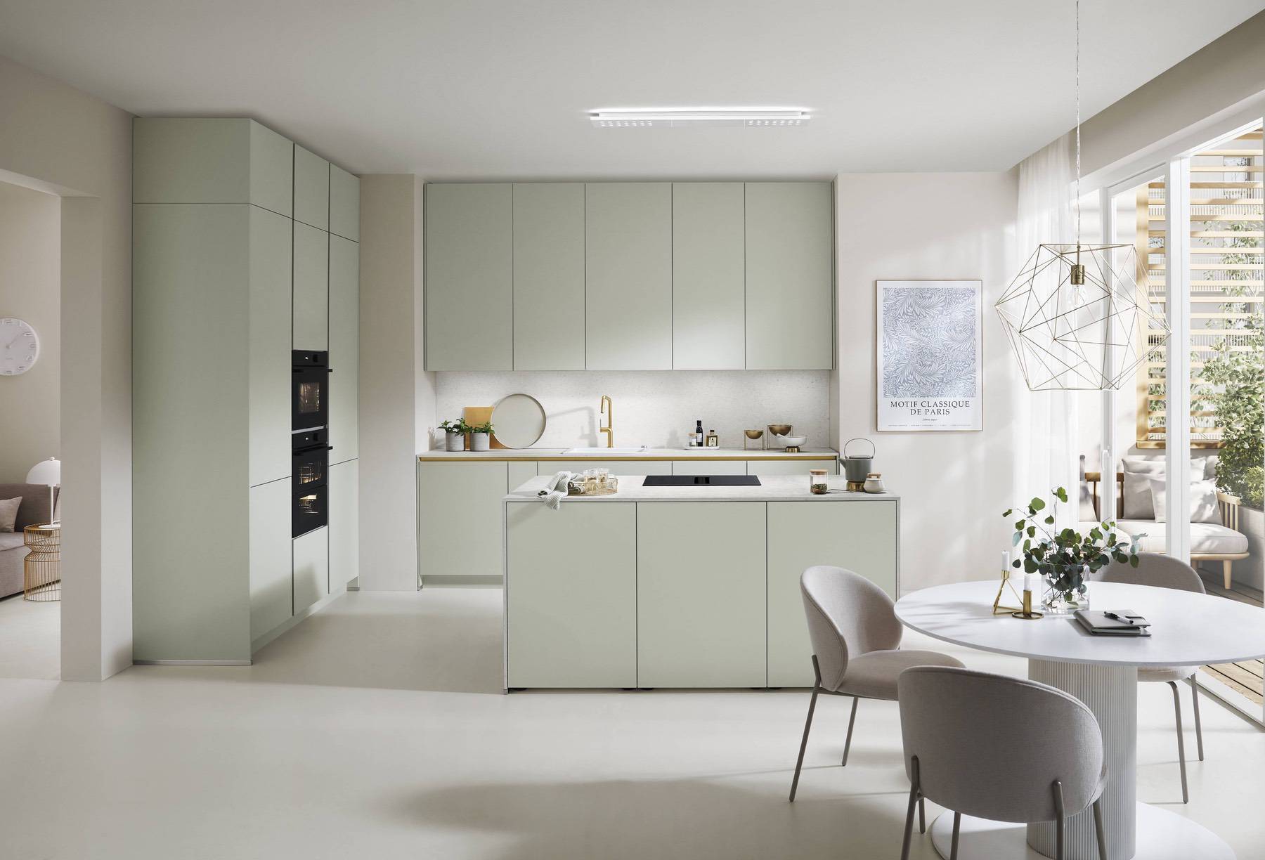 Nobilia Pastel Light Island Kitchen 1 | Lead Wolf, Gotham