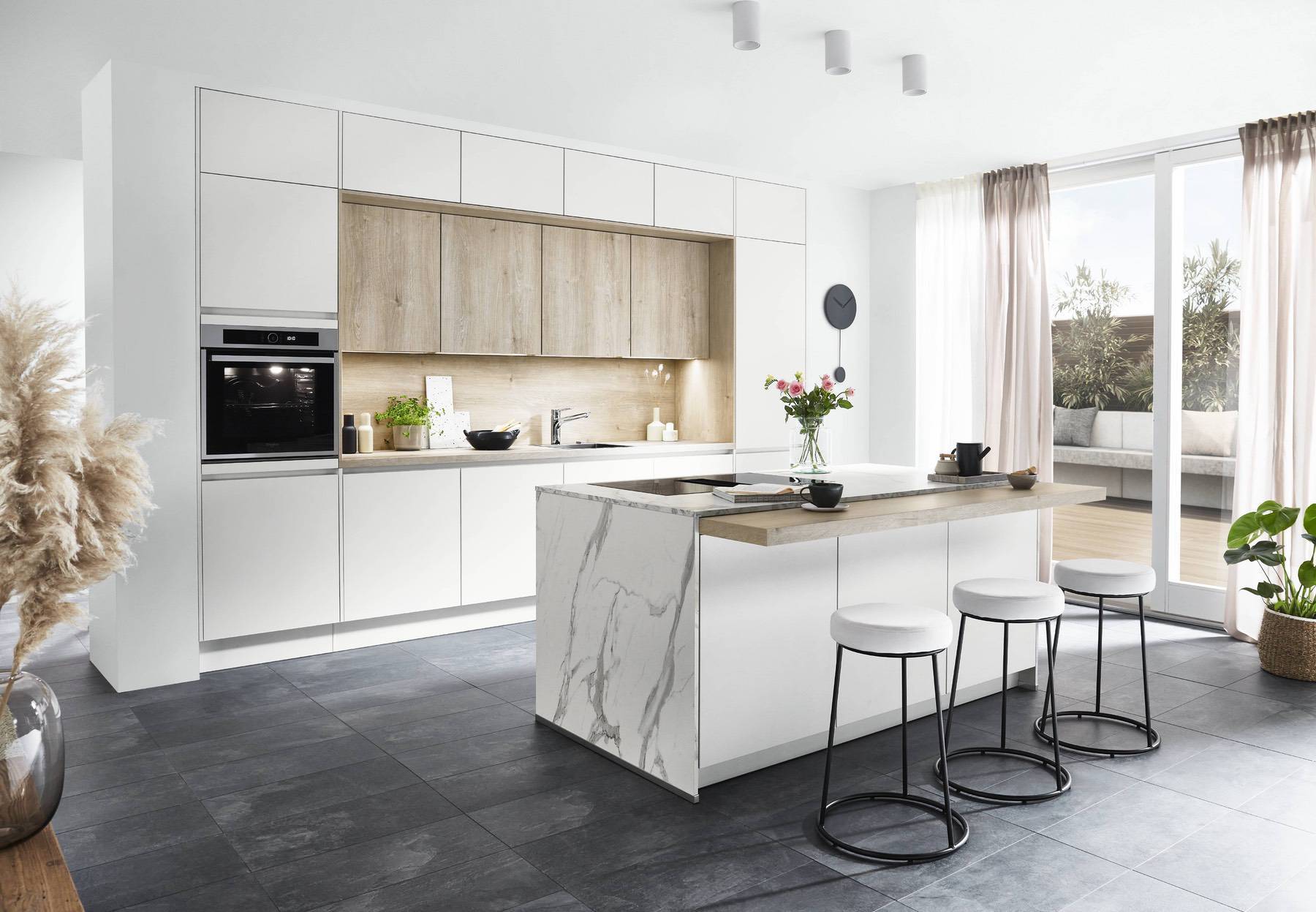 Nobilia Light Stone Kitchen 2 | Lead Wolf, Gotham