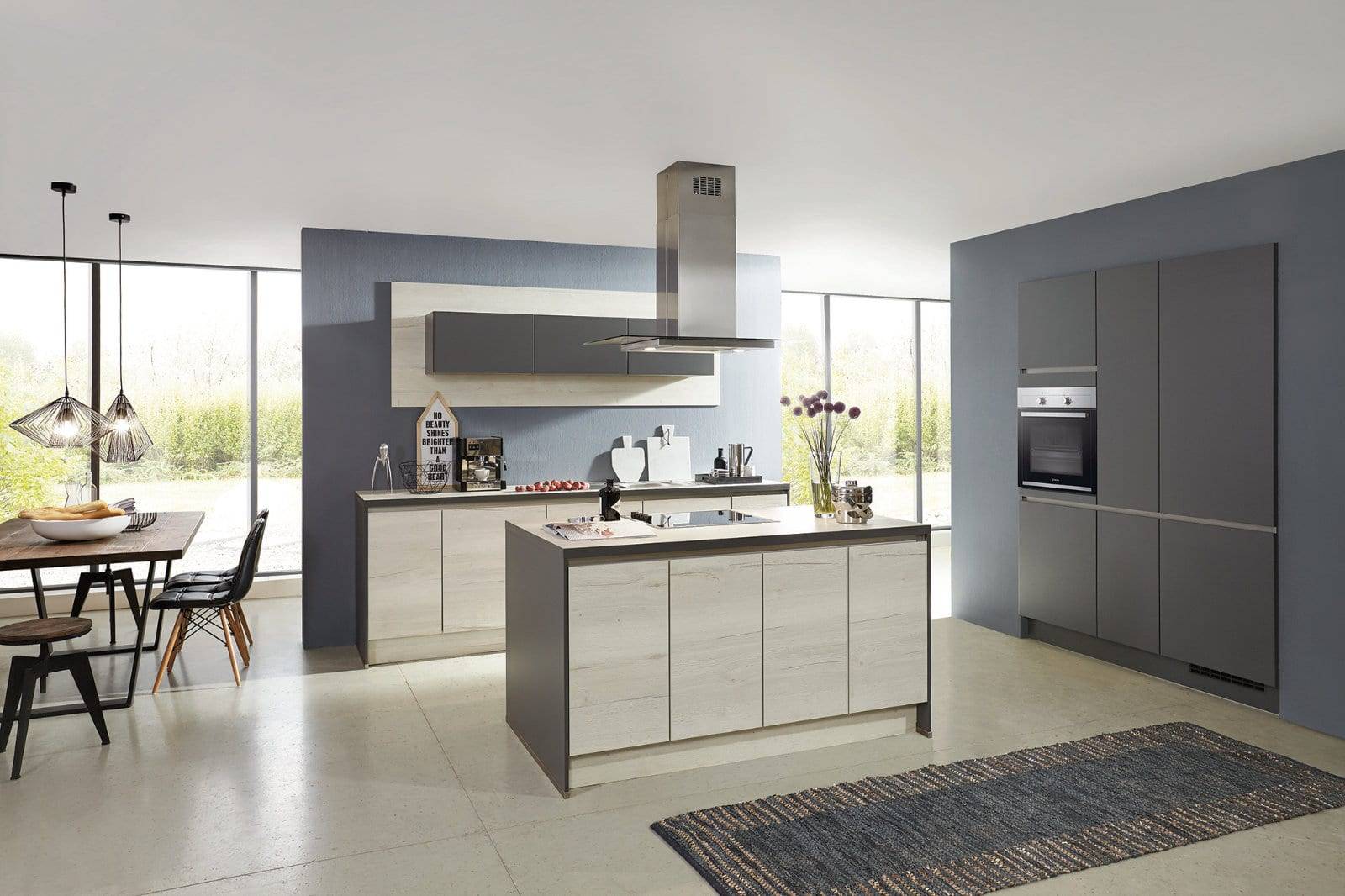 Nobilia Matt Ceramic Handleless Open Plan Kitchen With Island 2021 1 | Lead Wolf, Gotham