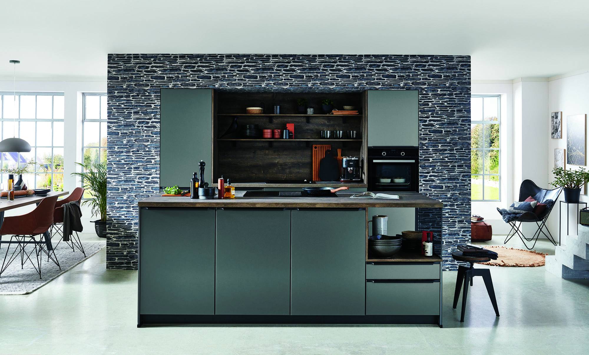 Nobilia Grey Metallic Look Compact Handleless Kitchen 2021 1 | Lead Wolf, Gotham