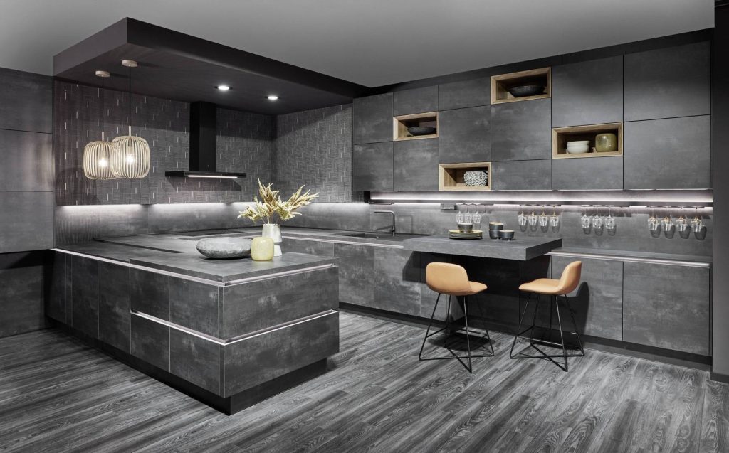 Nobilia Grey Modern Concrete Stone Kitchen 1 | Lead Wolf, Gotham