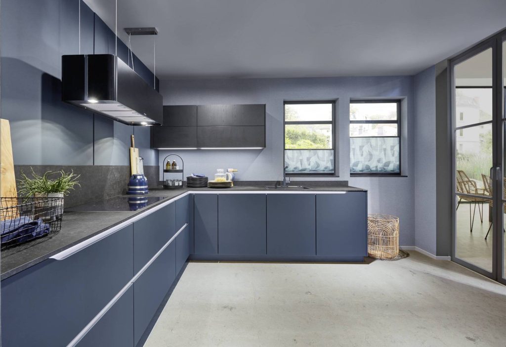 Nobilia Vibrant Blue Kitchen L Shape 1 1 | Lead Wolf, Gotham